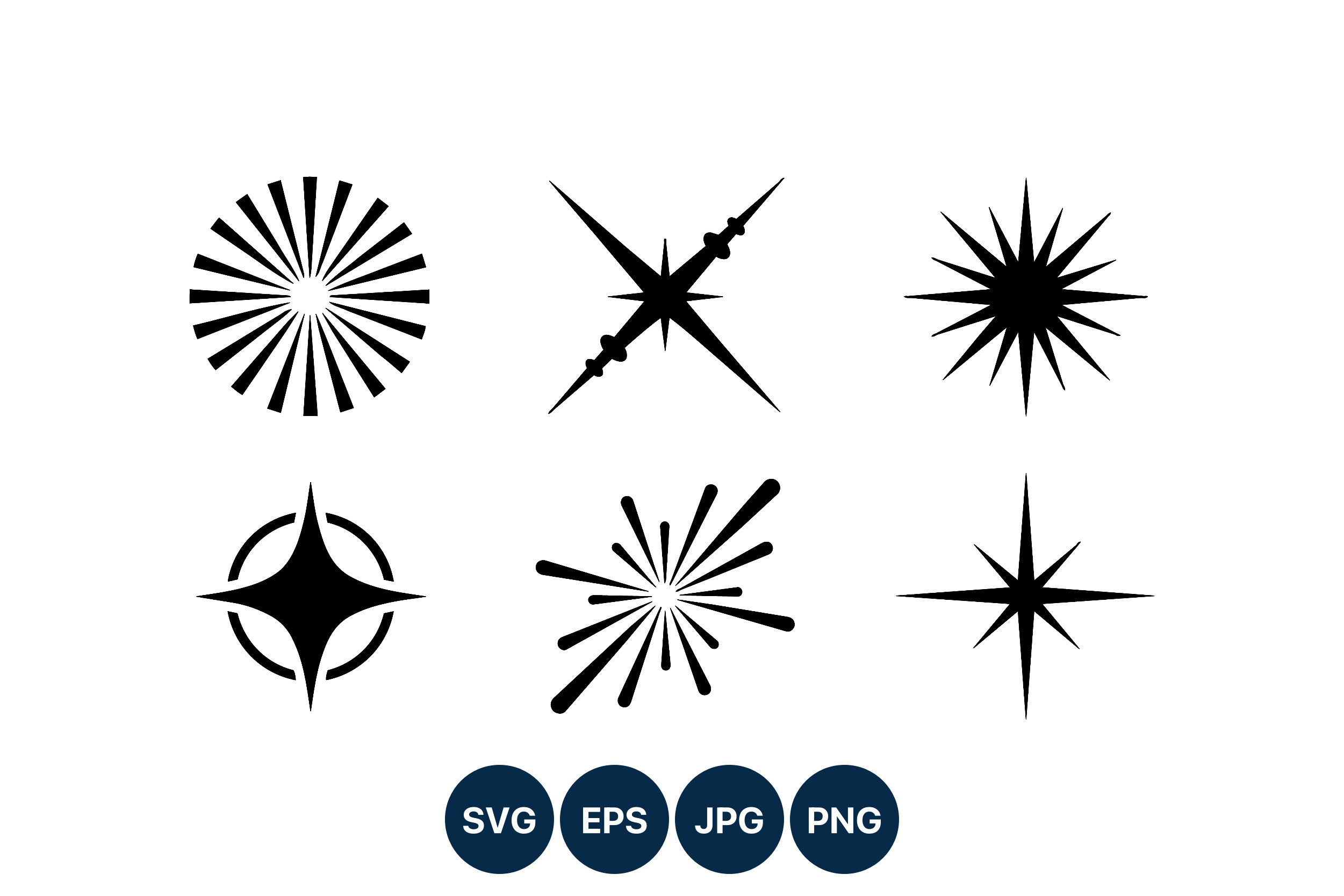 Black Starburst Vector Shapes