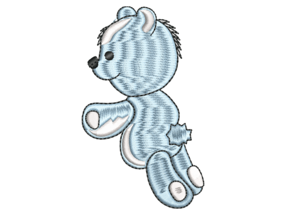 Blue Teddy Bear Embroidery Design