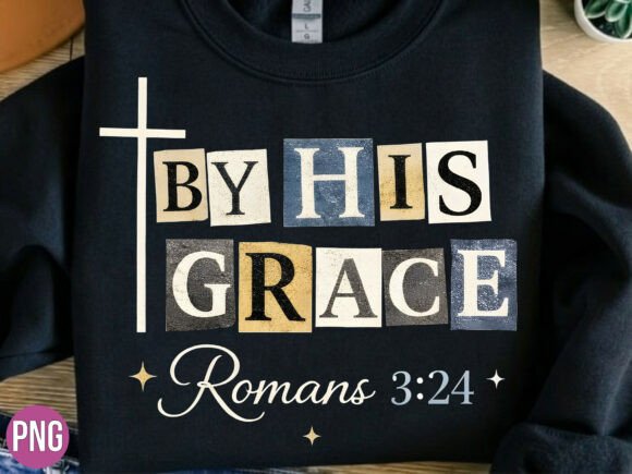 By His Grace Romans 3 24 Christian PNG