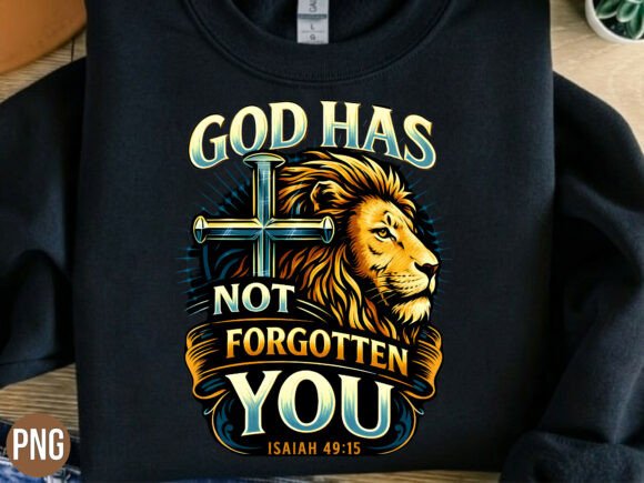 Christian Lion Cross Bible Verse PNG