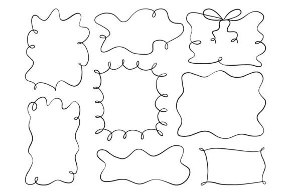 Doodle Frame Border Set Line Art Pack Graphic Illustrations By Musbila