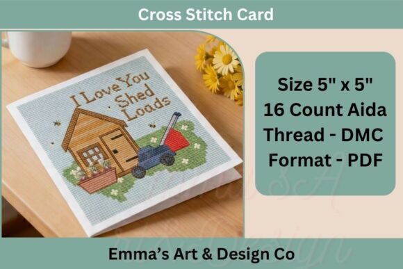 Fathers Day Card Cross Stitch Pattern