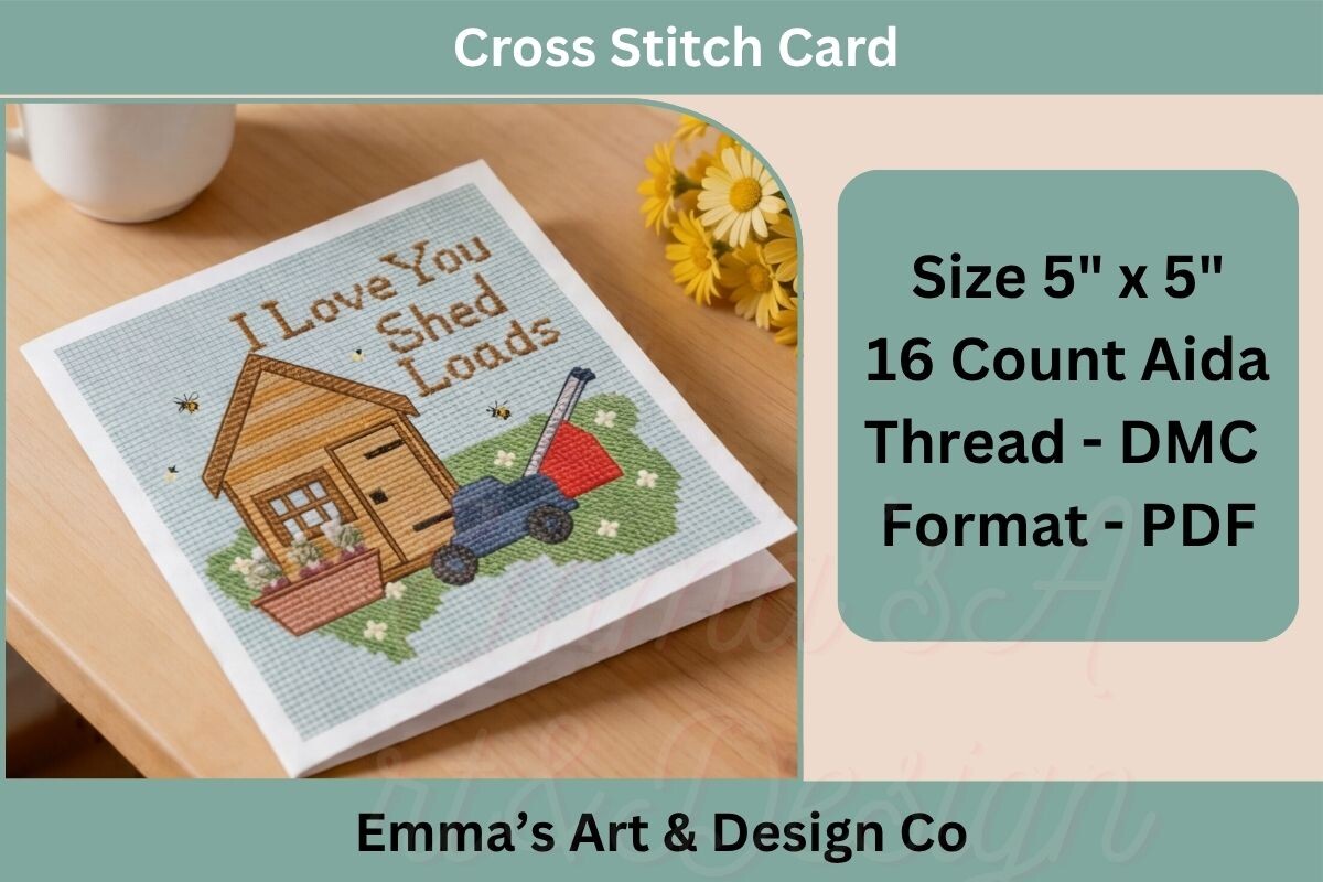 Fathers Day Card Cross Stitch Pattern