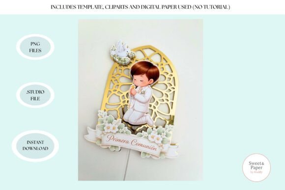 First Communion Cake Topper Boy