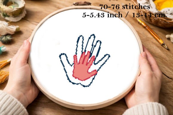 Handprint Cross Stitch Pattern Digital