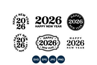 Happy 2026 New Year Serif Lettering Graphic by DesignVectx · Creative ...