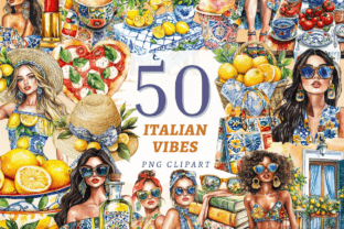 Italian Vibes PNG Bundle Graphic by SapphireDreamscape · Creative Fabrica