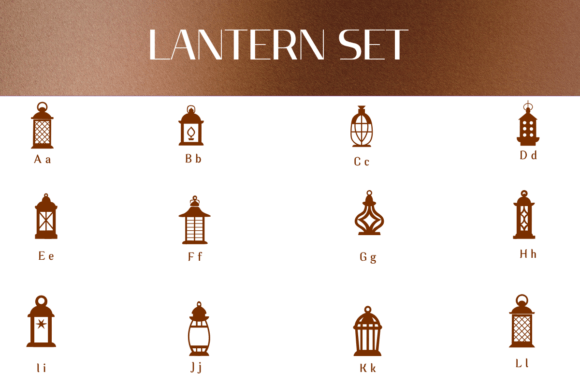 Lantern Set Font PNG with transparent background - Preview 1