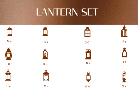 Lantern Set Font PNG with transparent background - Preview 2