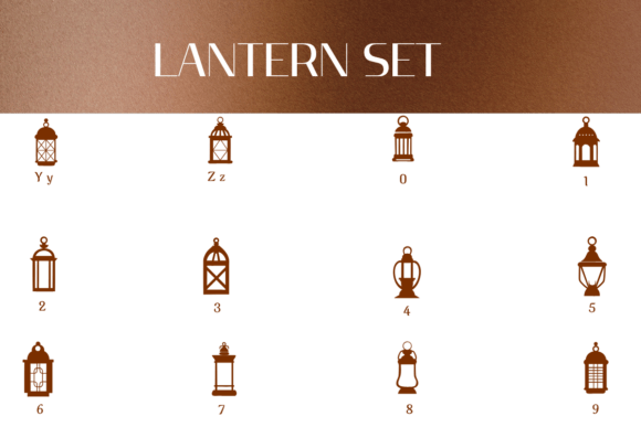Lantern Set Font PNG with transparent background - Preview 3