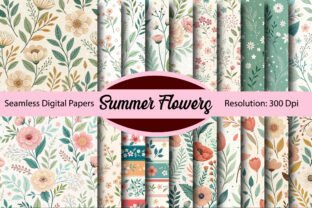 SUMMER FLOWERS Seamless Digital Paper Graphic by Colourful · Creative ...