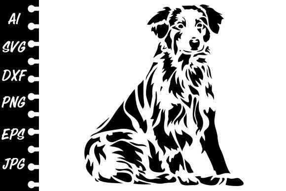 Stencil Sitting Dog