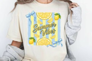 Summer Vibes Lemon Preppy Striped PNG Graphic by RR Printive Studio ...