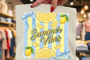 Summer Vibes Lemon Preppy Striped PNG Graphic by RR Printive Studio ...