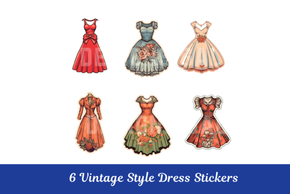Vintage Dress Ephemera Stickers