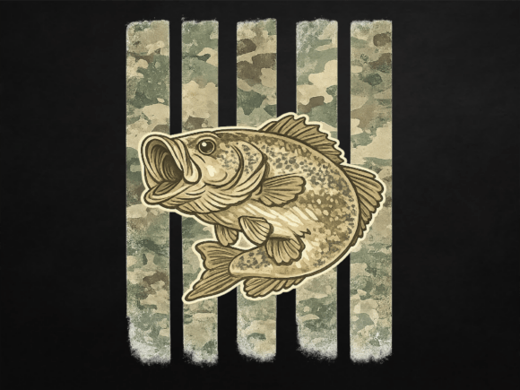 Vintage Fish Hand-Drawn Sublimation PNG