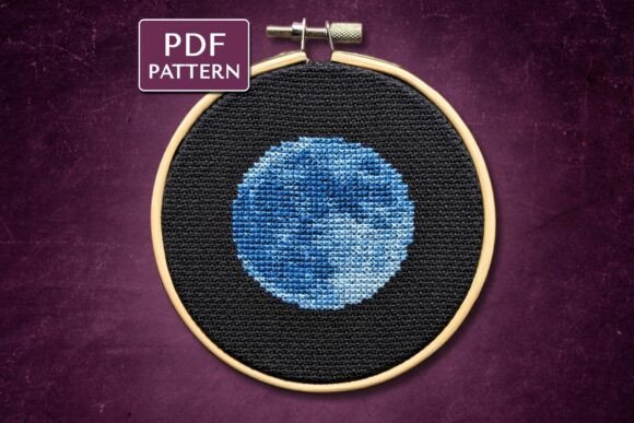 Blue Moon Cross Stitch Pattern
