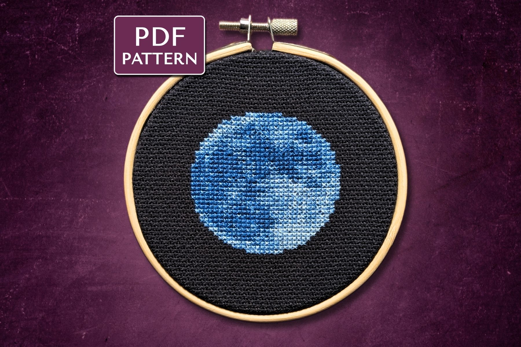 Blue Moon Cross Stitch Pattern