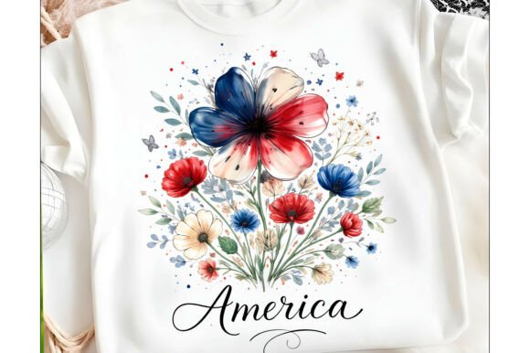Boho Floral USA 250 T-shirt Design Png Graphic T-shirt Designs By Design December