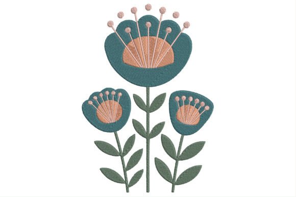 Botanical Floral Embroidery Design
