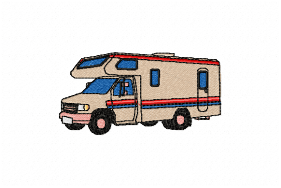 Camper Truck Embroidery Design