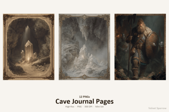 Cave Journal Pages Clipart 12 PNG