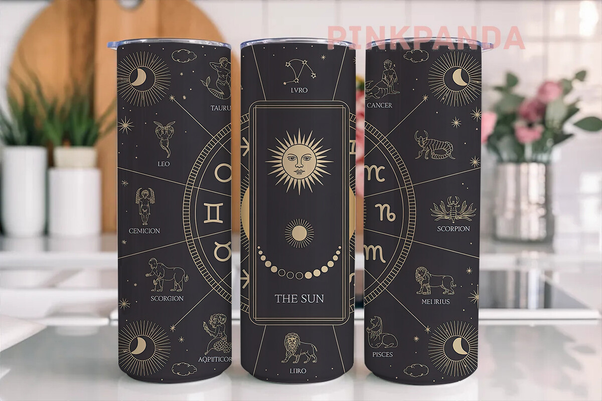 Celestial Zodiac Gold 20oz Tumbler Wrap