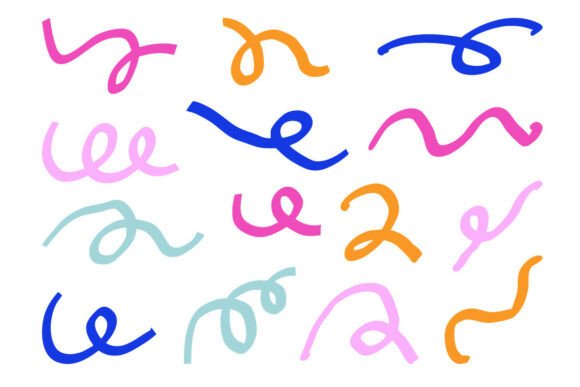 Colorful Curved Line SVG Bundle Set Pack Gráfico por Musbila · Creative ...