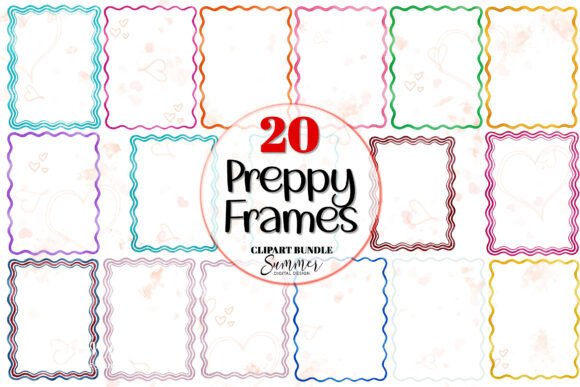 Colorful Preppy Frame Clipart Bundle Graphic Illustrations By Summer Digital Design
