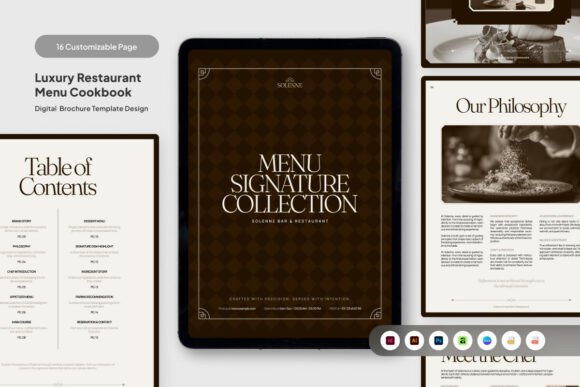 Digital Cookbook Brochure Dark Edition Graphics