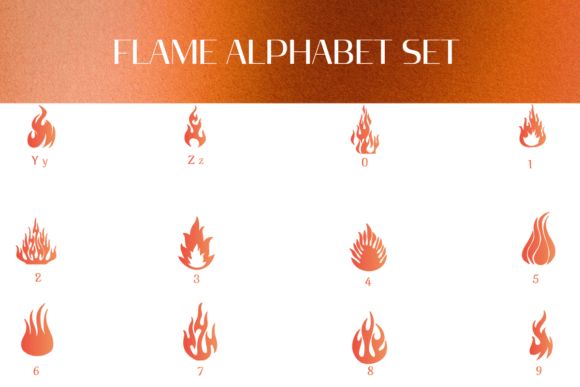 Flame Alphabet Set Font - Preview 3