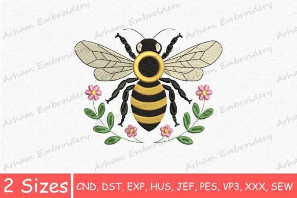 Floral Honey Bee, Cute Bumble Bee