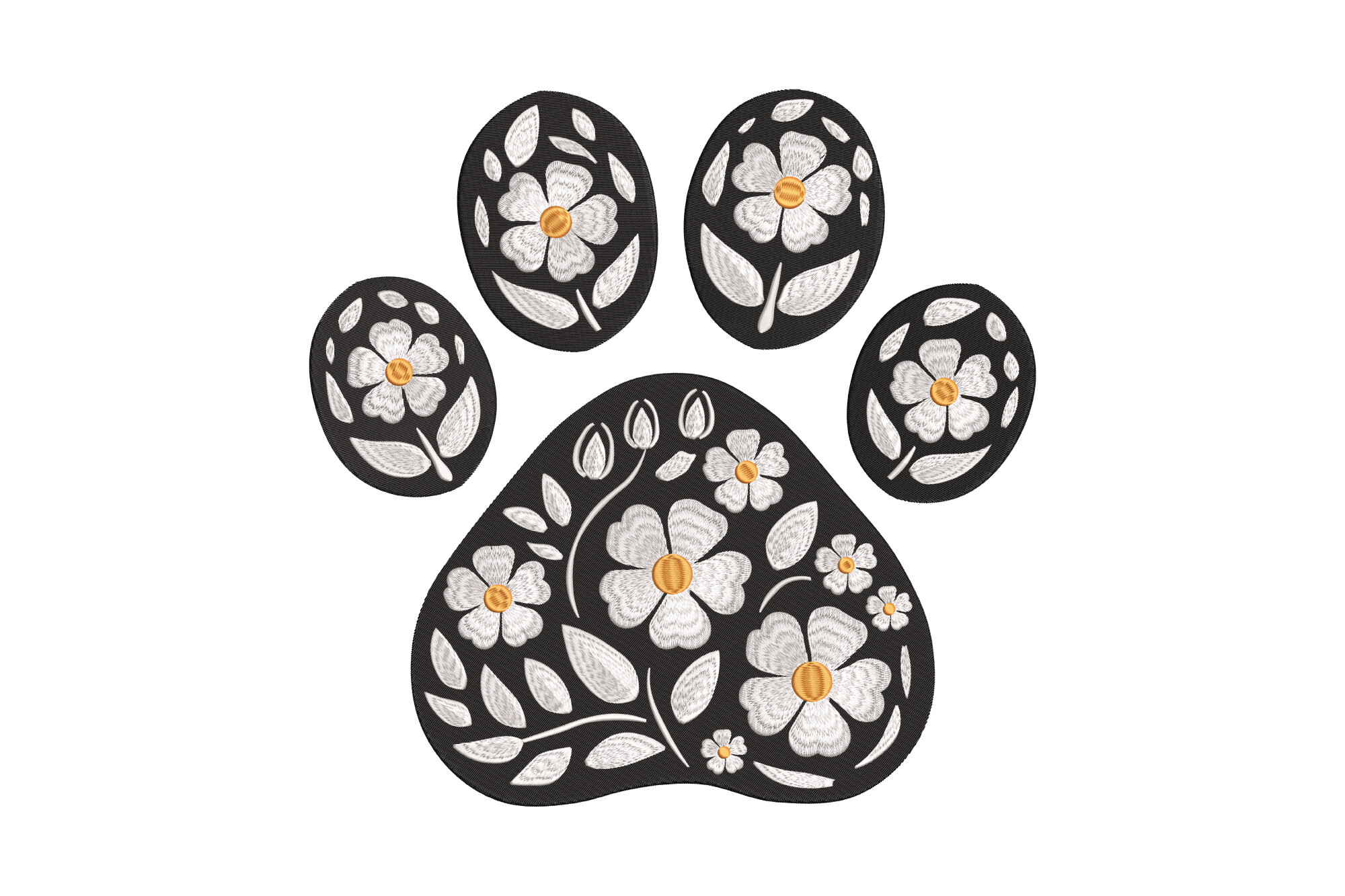 Floral Paw Print