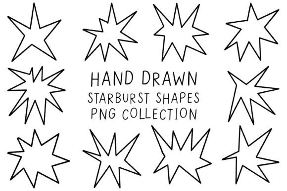 Free Hand Drawn Starburst Shapes