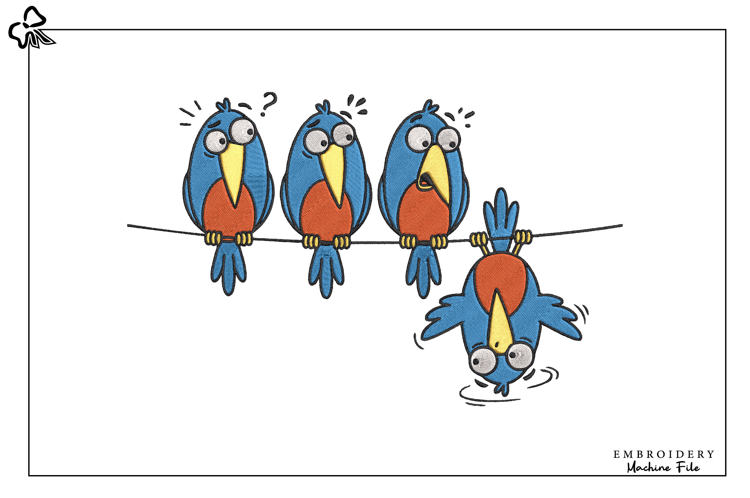 Funny Bird Embroidery Design