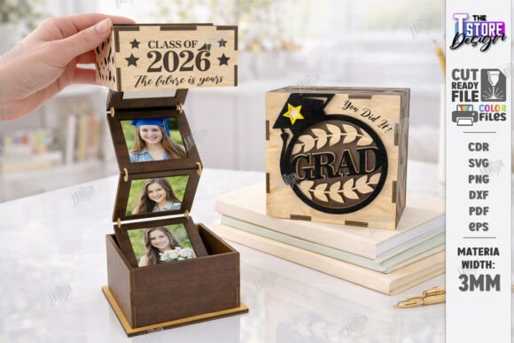 Graduation Photo Memory Box Laser Cut Laser Cutting By The T Store Design