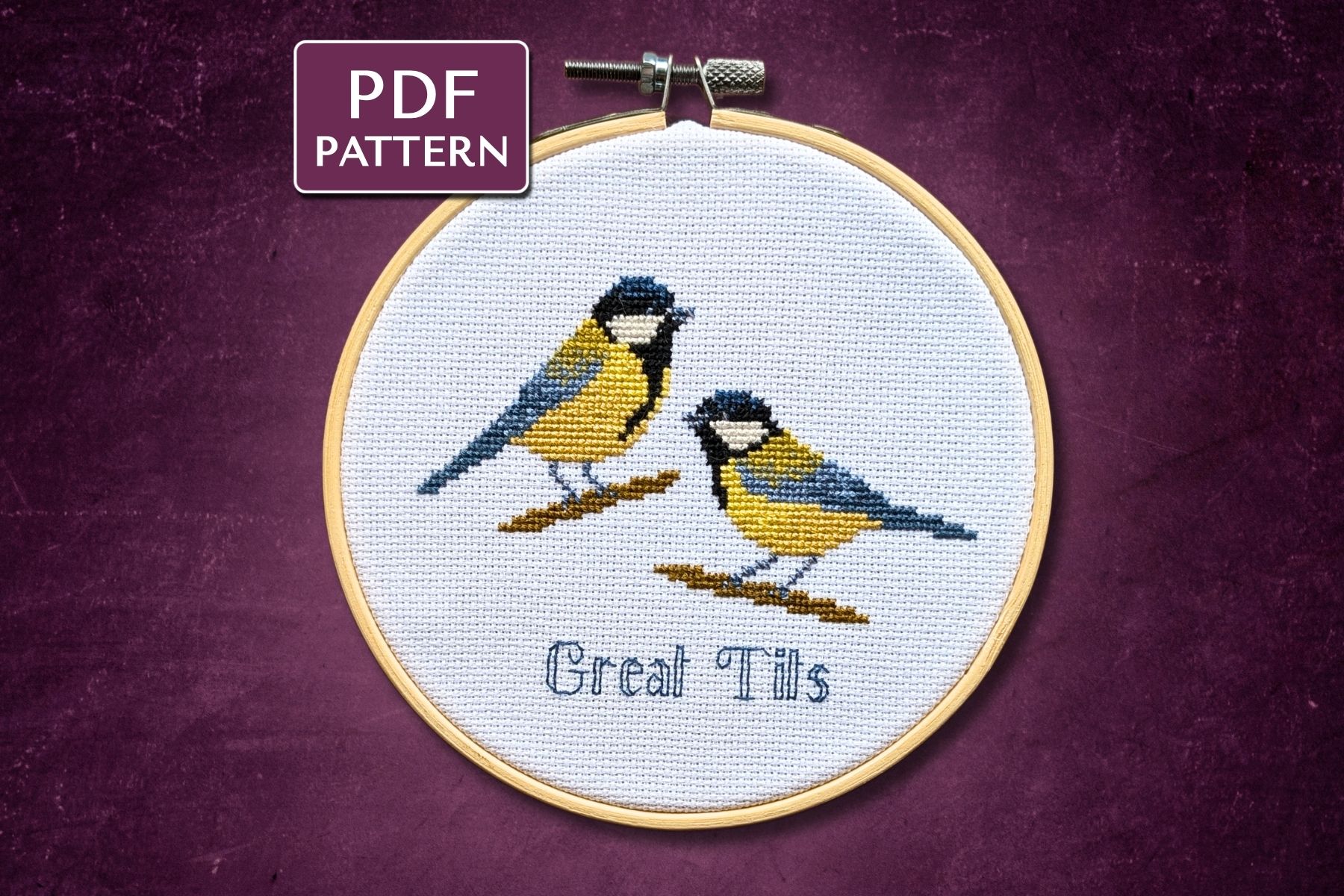 Great Tits Birds Cross Stitch Pattern