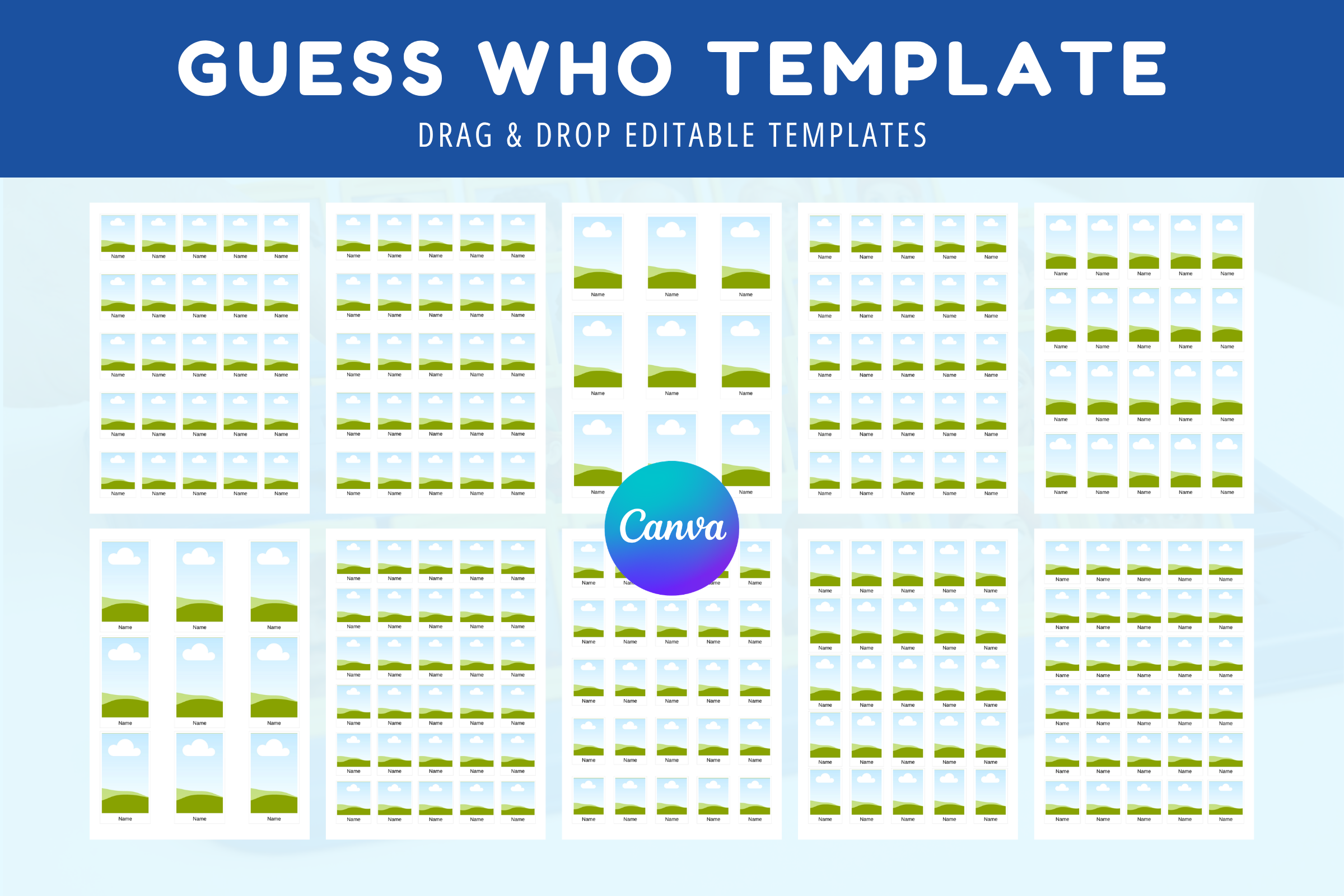 Guess Who Template Canva Editable PDF