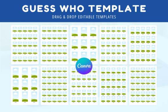 Guess Who Template Canva Editable PDF Graphic Print Templates By SnapyBiz
