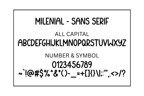 Milenial Font PNG with transparent background - Preview 1