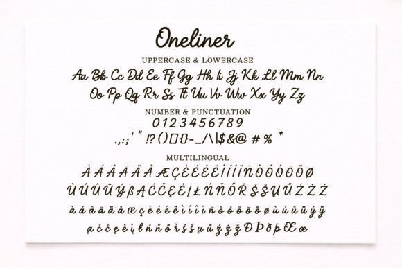 Oneliner Font font preview - 3