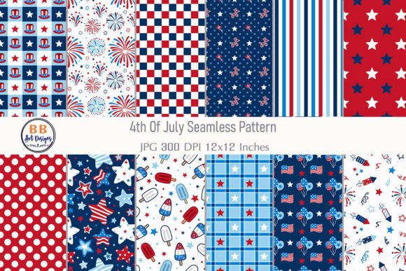 Patriotic 4th of July Pattern USA Paper Graphic Patterns By BB Art Designs