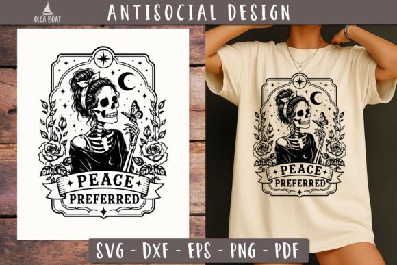 Peace Preferred Skeleton SVG Afbeelding AI Afbeeldingen Door Olga Boat Design