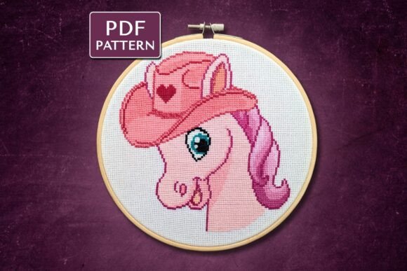 Pink Pony Cross Stitch Pattern