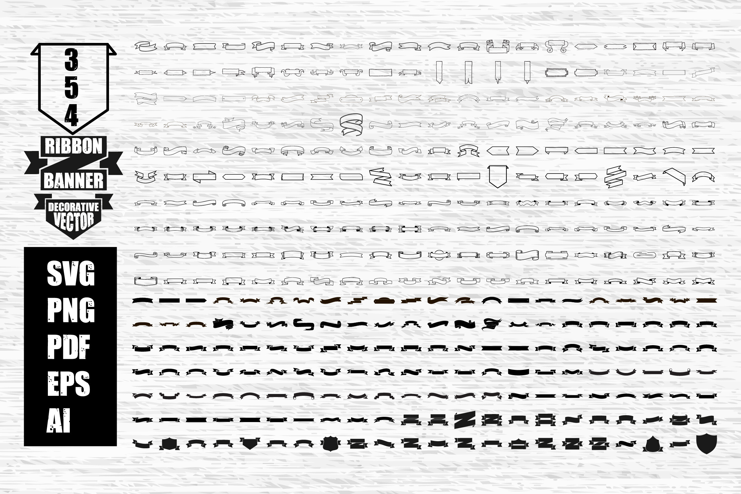 Ribbon Banner Label & Decorative Vector