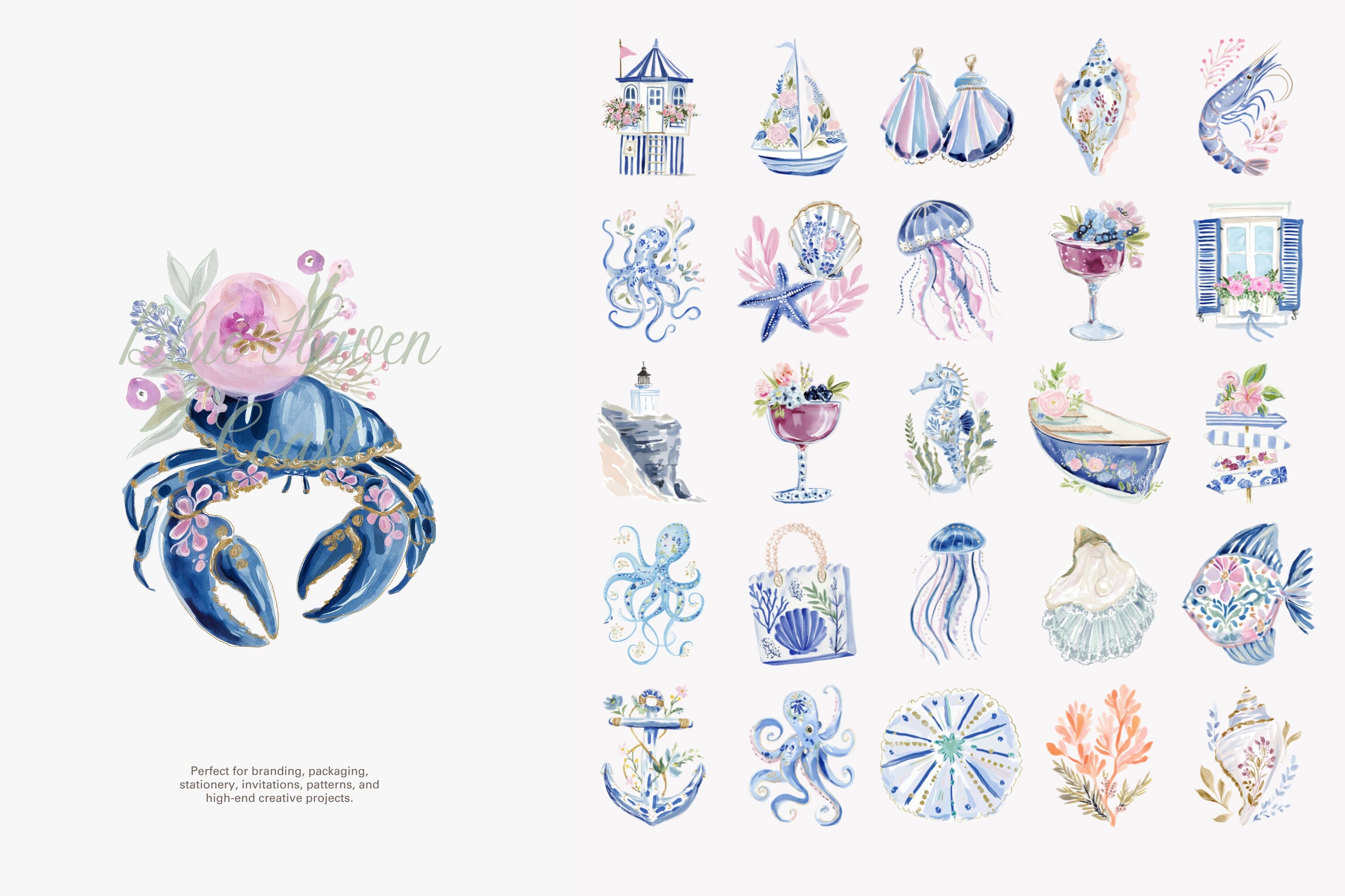 Romantic Coastal Clipart Png Set - photo 2