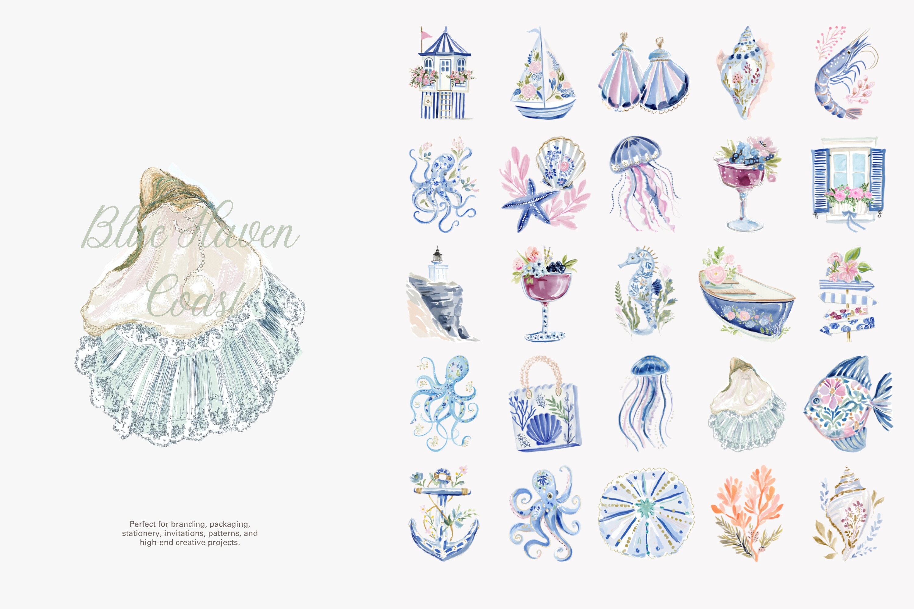 Romantic Coastal Clipart Png Set - photo 3