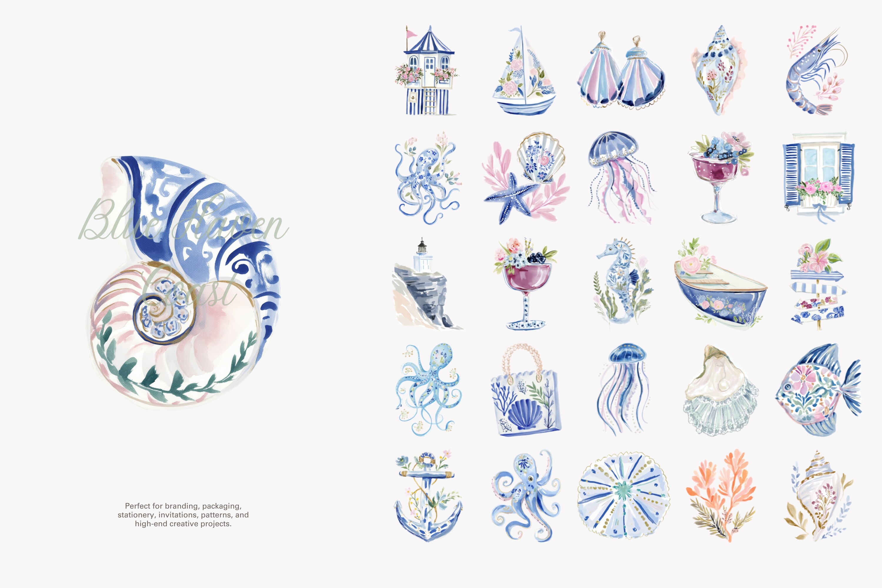Romantic Coastal Clipart Png Set - photo 6