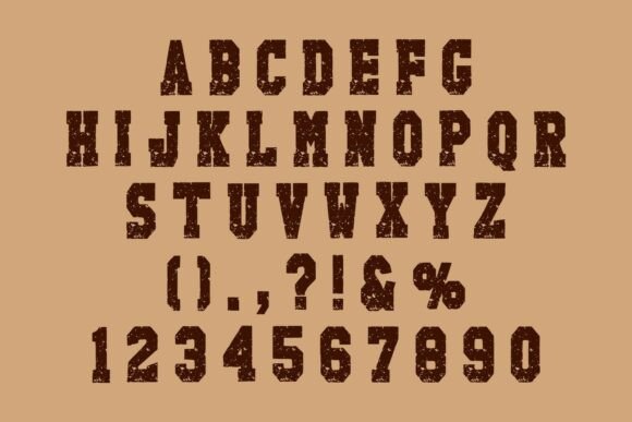 Rough Vintage Font PNG with transparent background - Preview 3