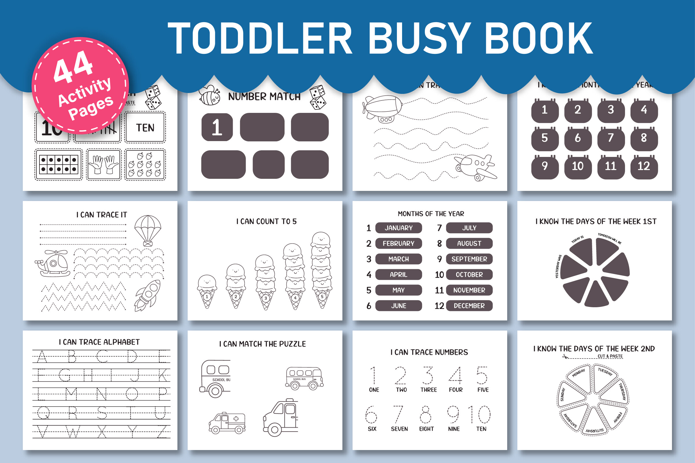 Toddler Busy Book Printables